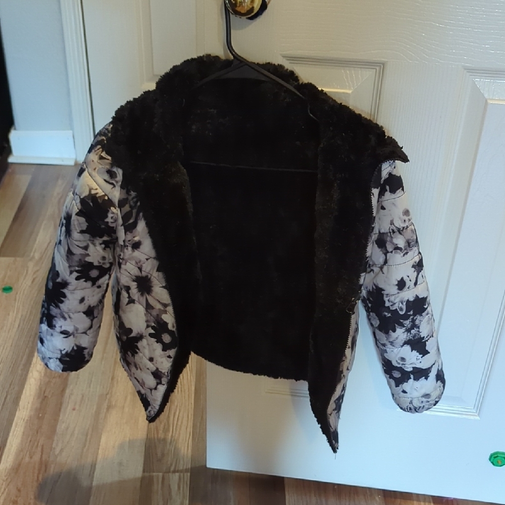 Floral Black and White Women's Jacket